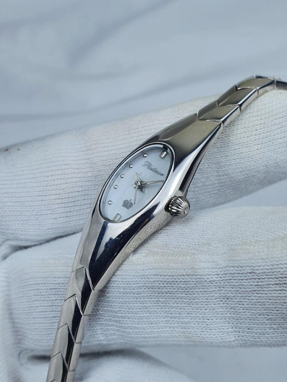 Đồng hồ bạc đúc nữ nguyên khối Platinor watch 252143