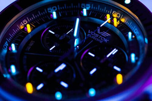Vostok Tritium Watches Europe - Pre-Owned Vostok Europe Lunokhod 2 Grand Chrono Tritium Tube Watch 6S30/6205213