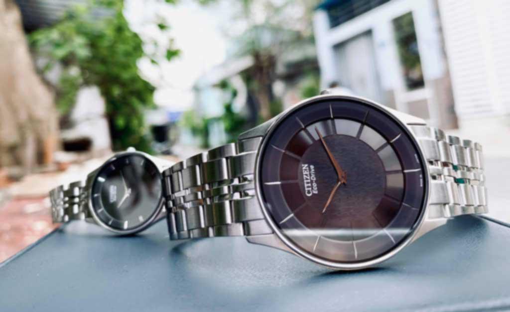 Đồng hồ Citizen Eco-Driver cặp đôi siêu mỏng AR3010-65E và EG3210-51E
