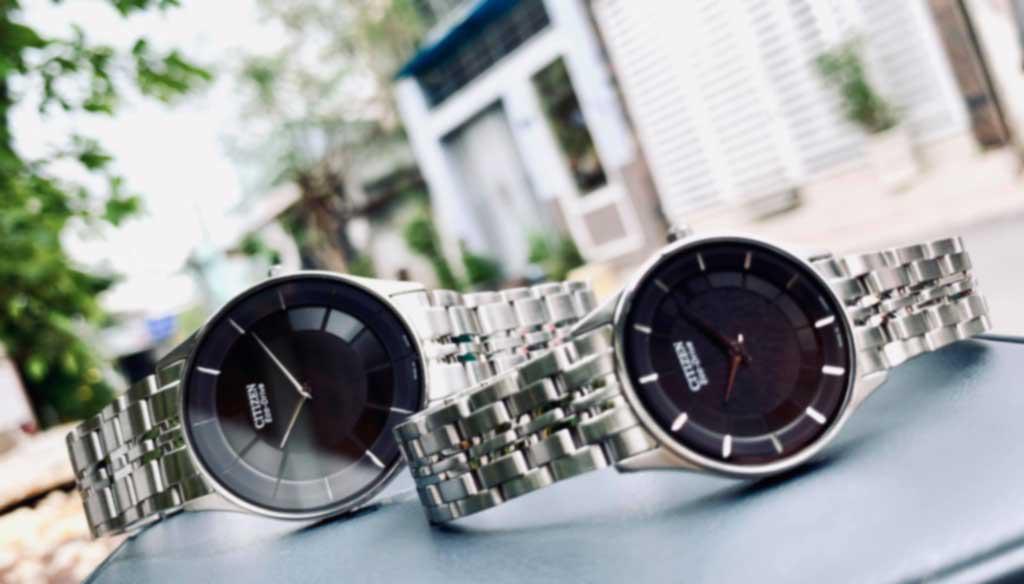 Đồng hồ Citizen Eco-Driver cặp đôi siêu mỏng AR3010-65E và EG3210-51E