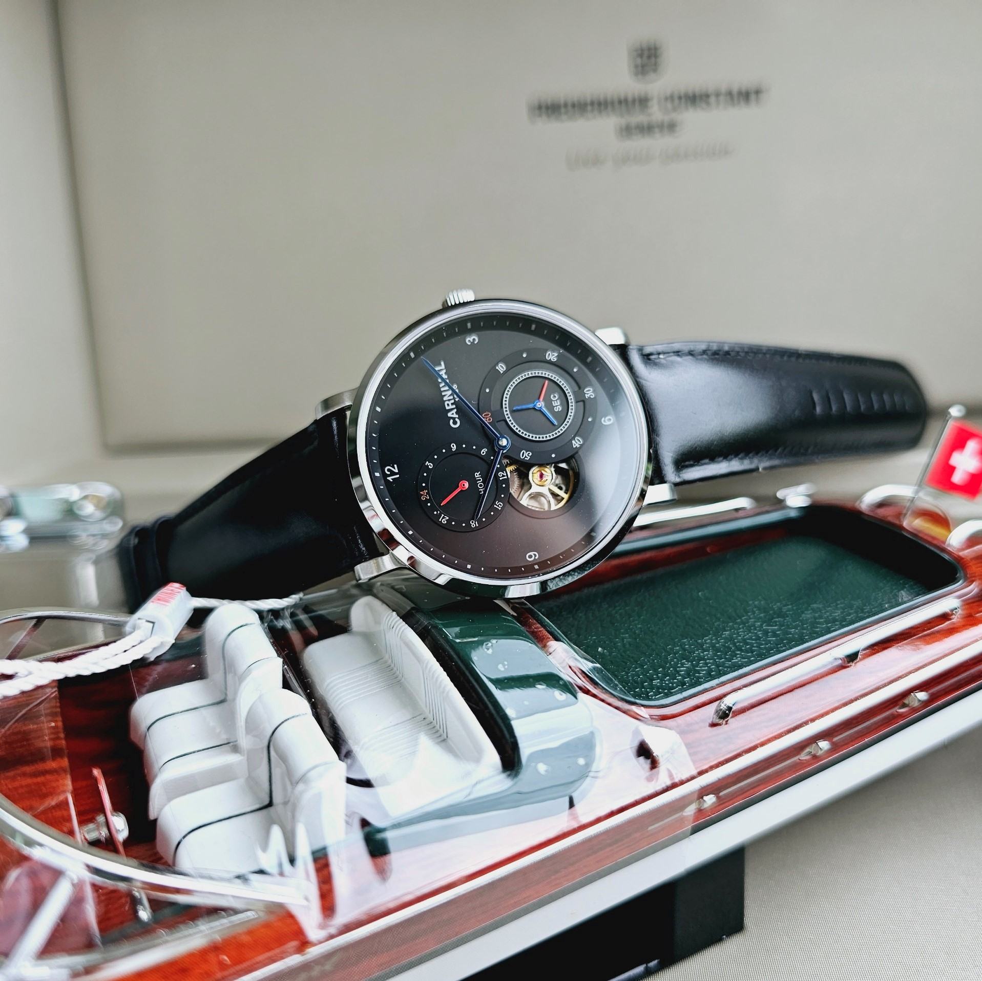 Đồng Hồ Carnival Semi Skeleton Small Second Automatic G02601-K