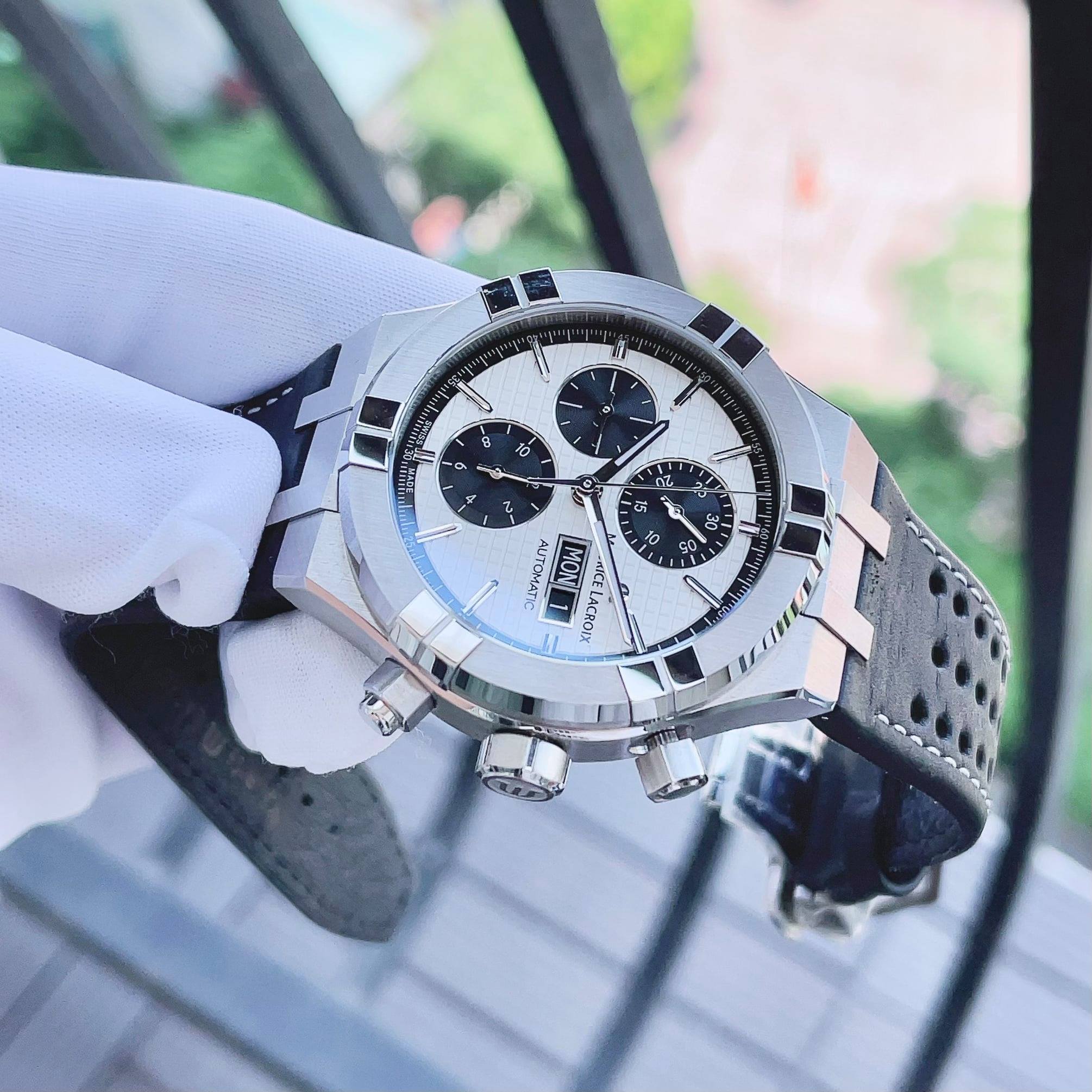 Đồng Hồ Maurice Lacroix Aikon Chronograph Black AI6038-SS001-132-1