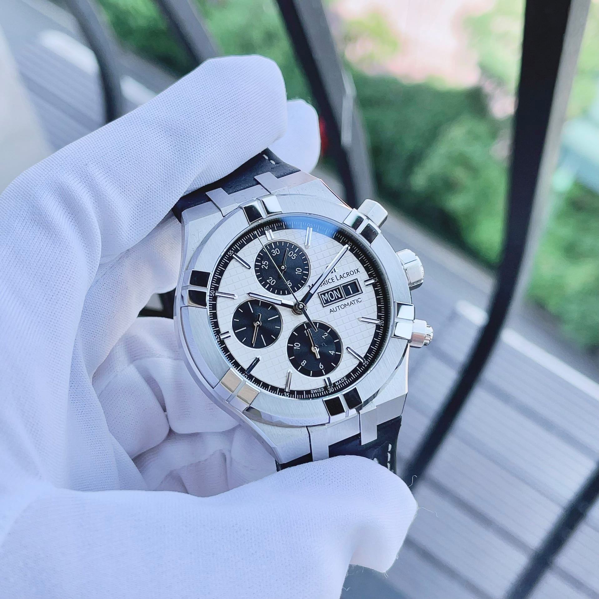 Đồng Hồ Maurice Lacroix Aikon Chronograph Black AI6038-SS001-132-1