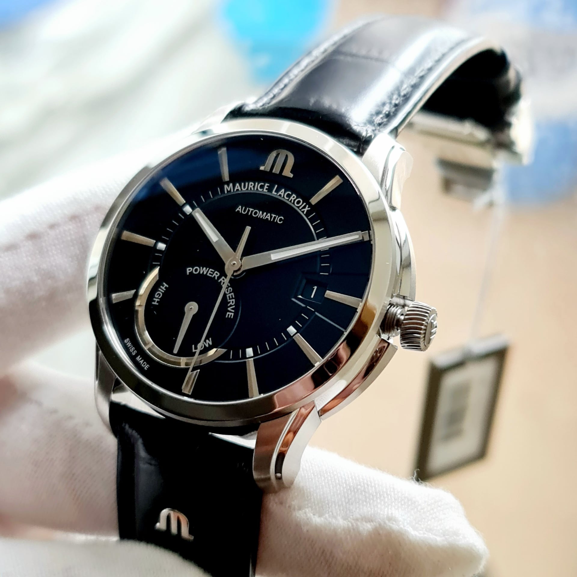 Đồng Hồ Maurice Lacroix Pontos Power Reserve White Leather - PT6368-SS001-330