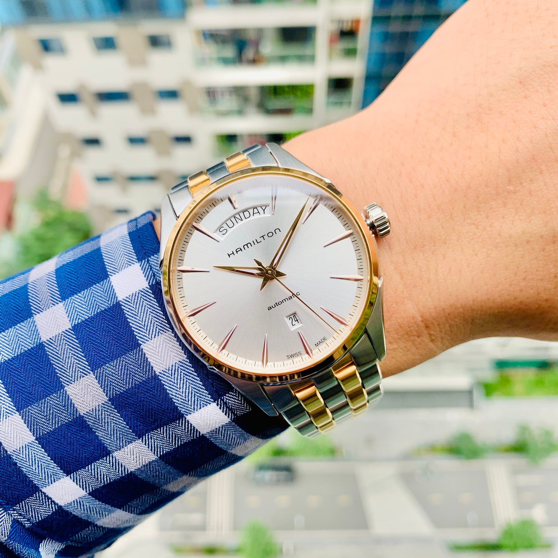 Đồng Hồ Nam Hamilton Date Day DemiRose H42525251