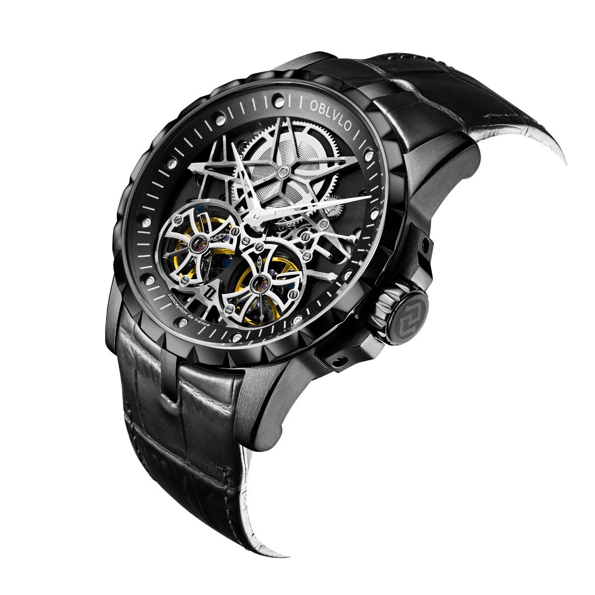 Đồng Hồ OBLVLO Double Tourbillon Skeleton RM-T-BBBB