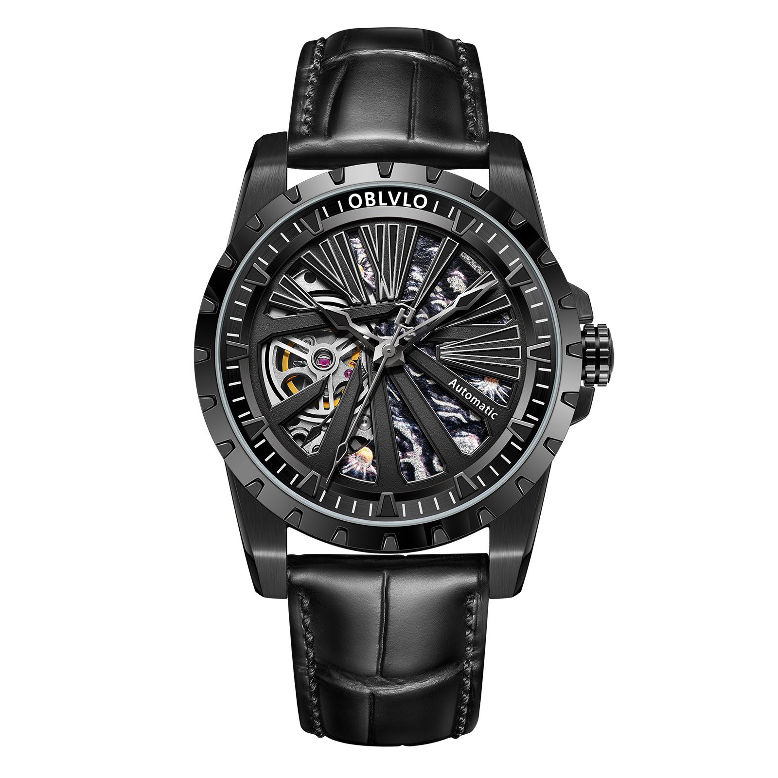Đồng Hồ OBLVLO Knight Series Skeleton RMS-U-BBB