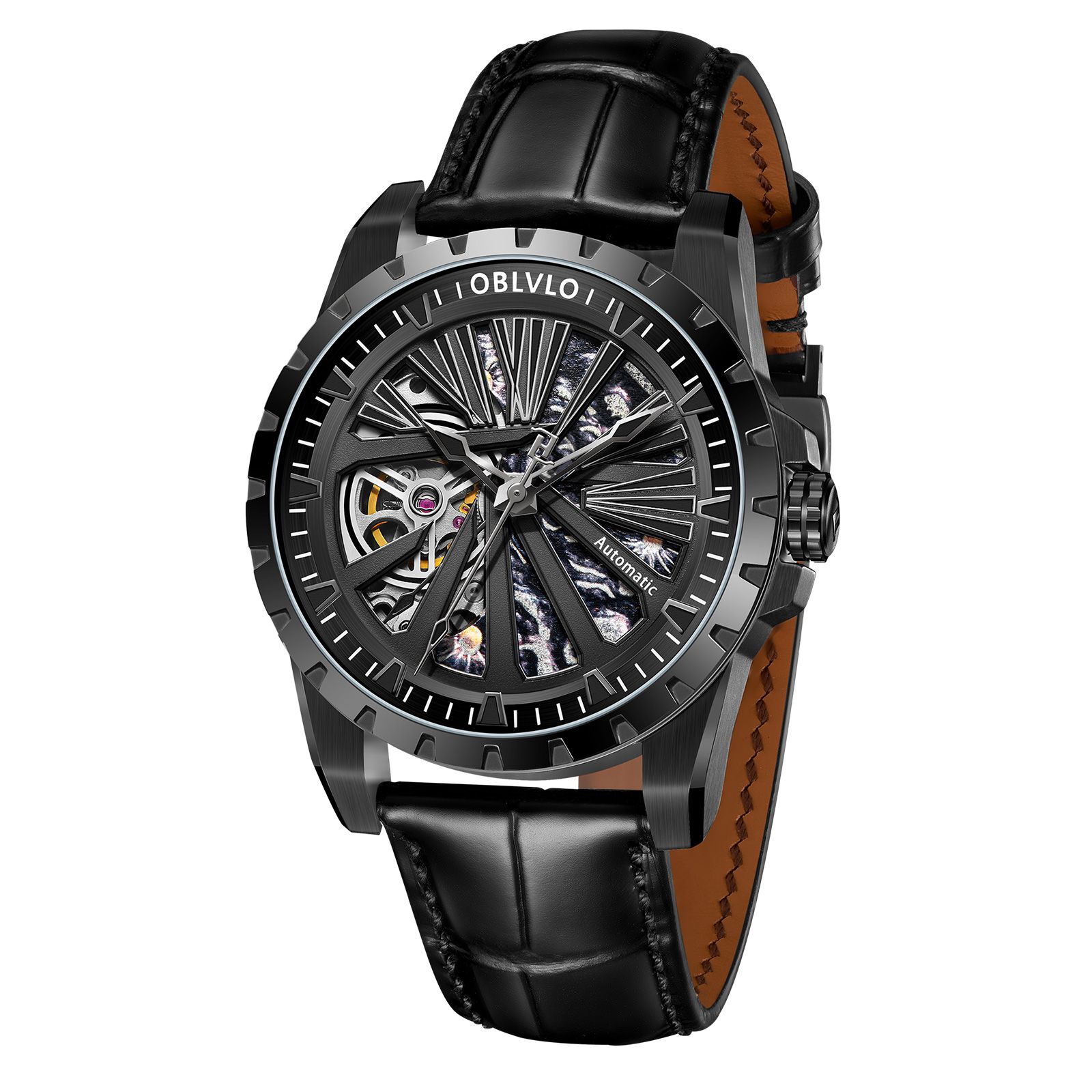 Đồng Hồ OBLVLO Knight Series Skeleton RMS-U-BBB