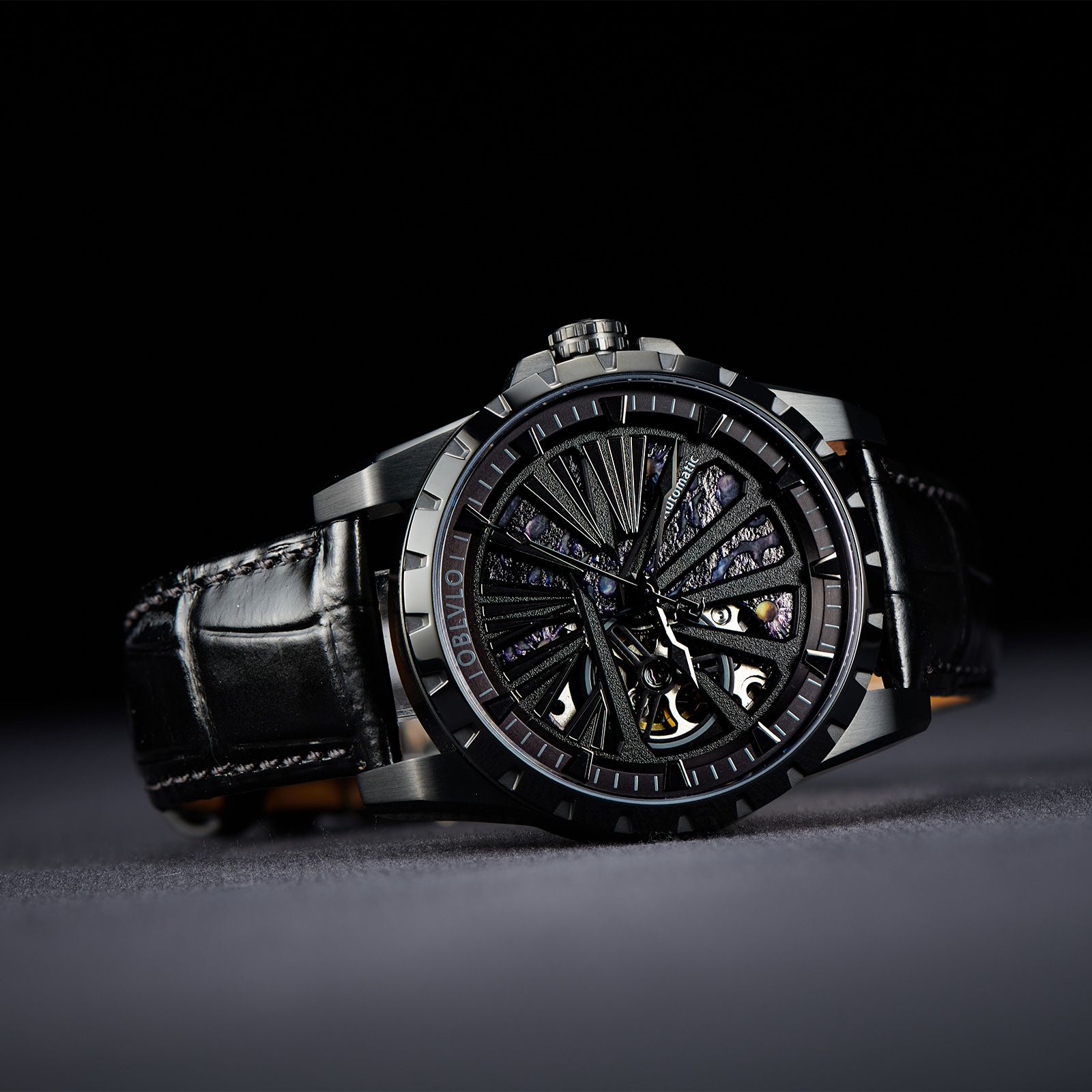 Đồng Hồ OBLVLO Knight Series Skeleton RMS-U-BBB