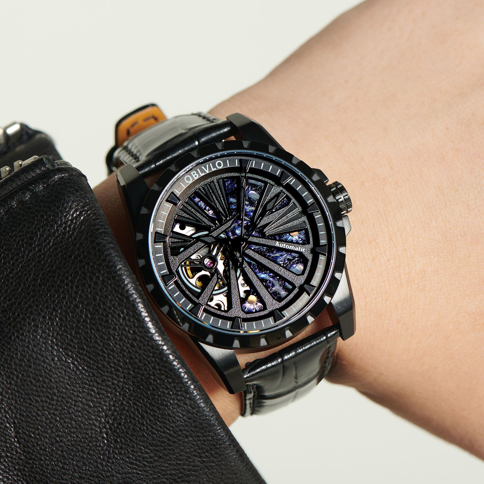 Đồng Hồ OBLVLO Knight Series Skeleton RMS-U-BBB