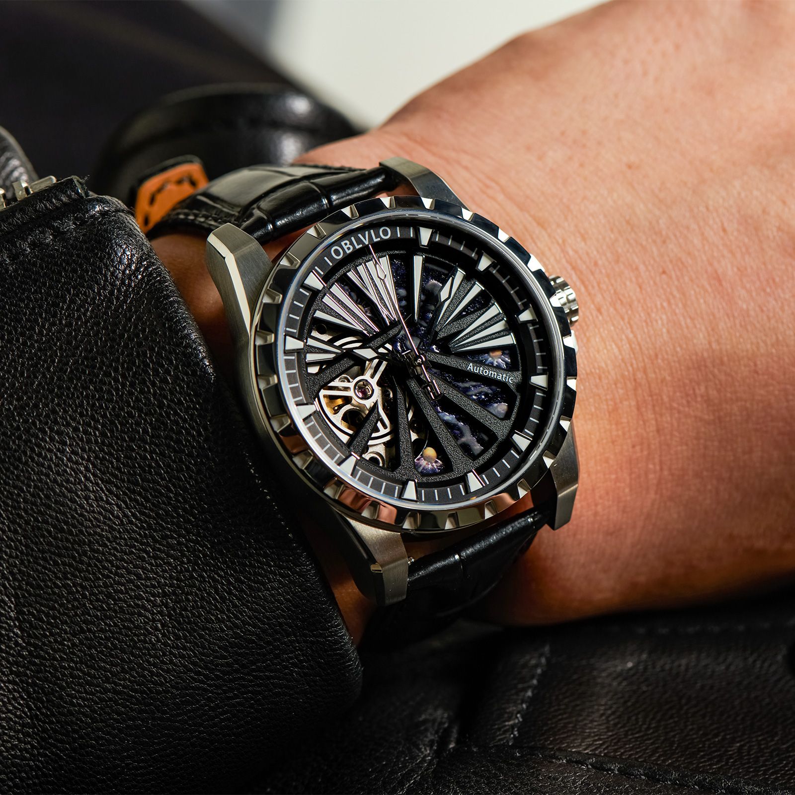 Đồng Hồ OBLVLO Knight Series Skeleton RMS-U-YBB