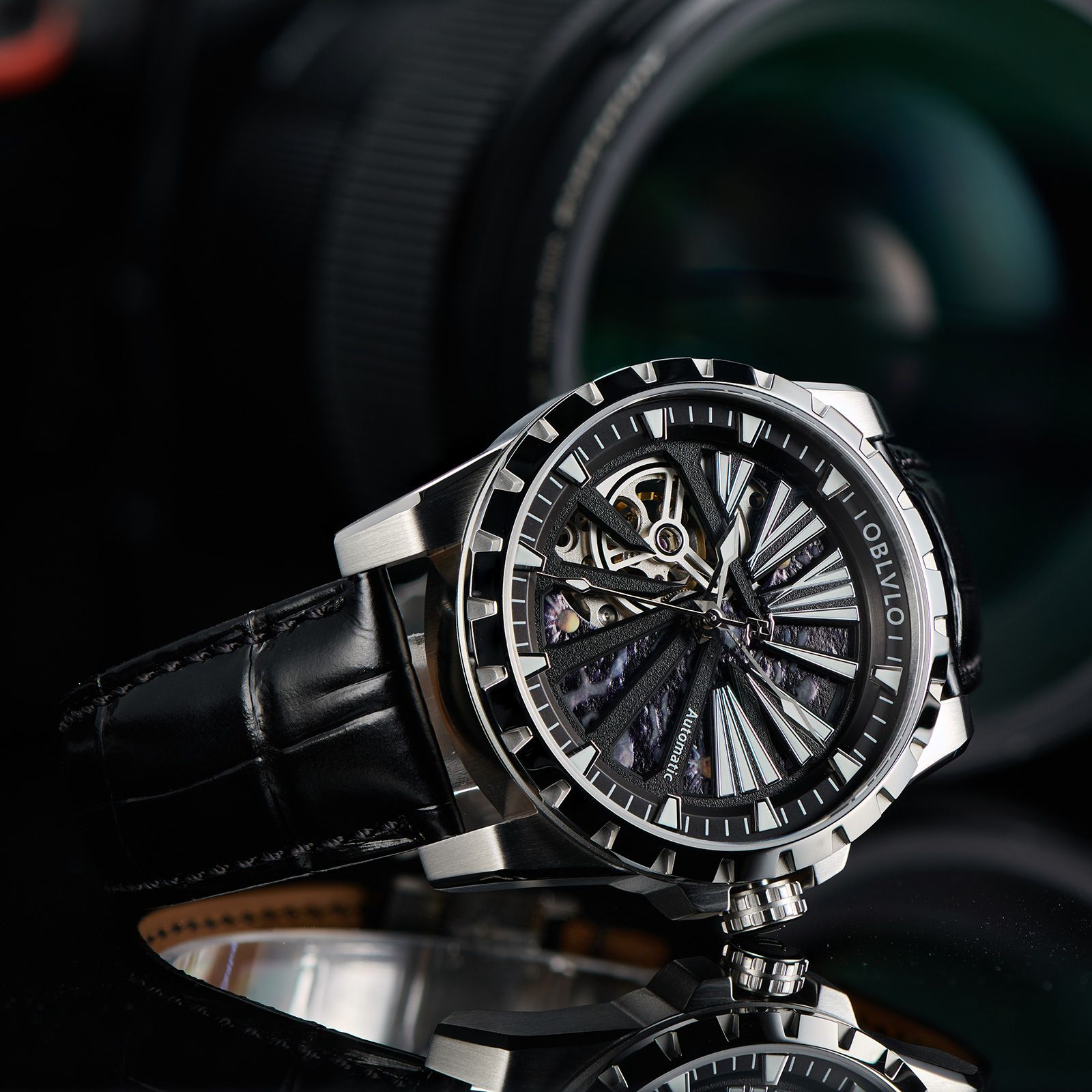 Đồng Hồ OBLVLO Knight Series Skeleton RMS-U-YBB