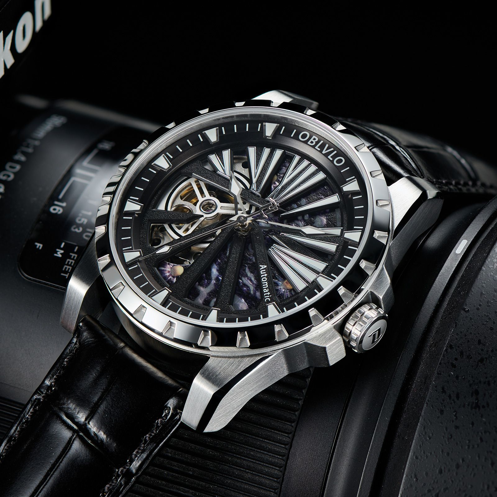 Đồng Hồ OBLVLO Knight Series Skeleton RMS-U-YBB