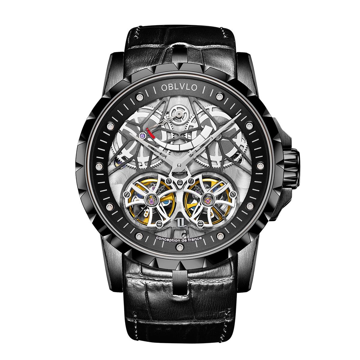 Đồng Hồ OBLVLO Skeleton Double Tourbillon RM-E-BBBB