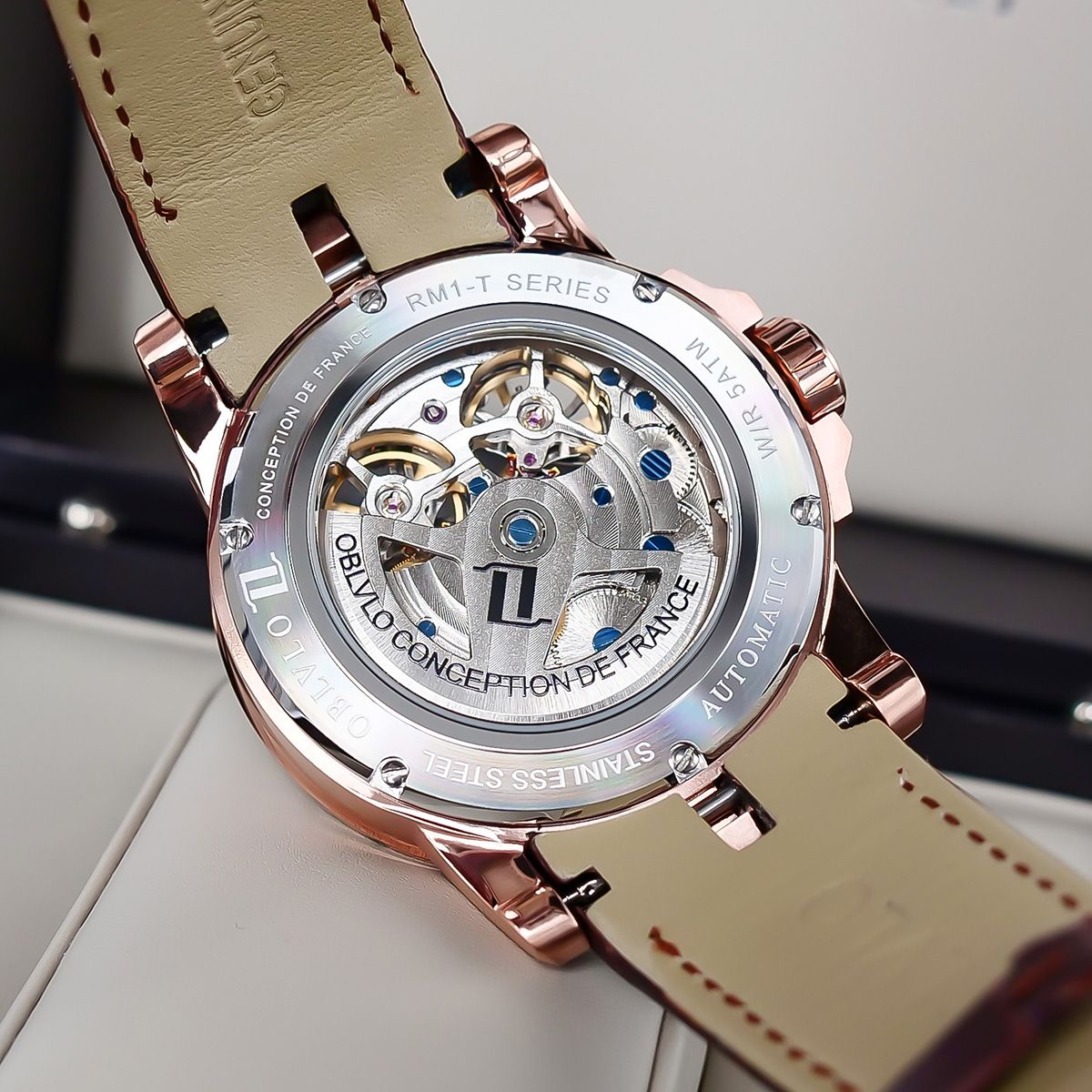 Đồng Hồ OBLVLO Skeleton Double Tourbillon RM-T-RBRO