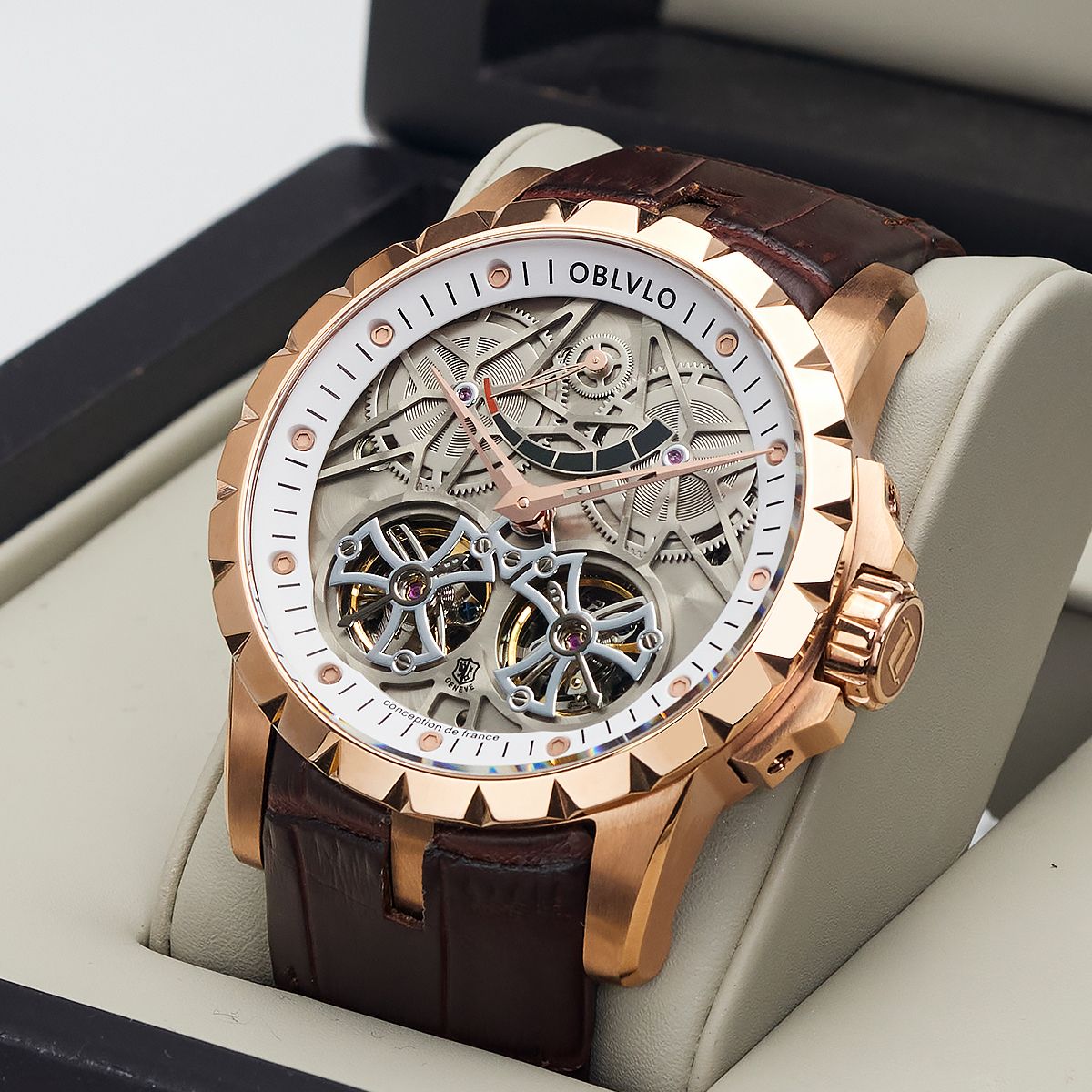 Đồng Hồ OBLVLO Skeleton Double Tourbillon RM-T-RWRO