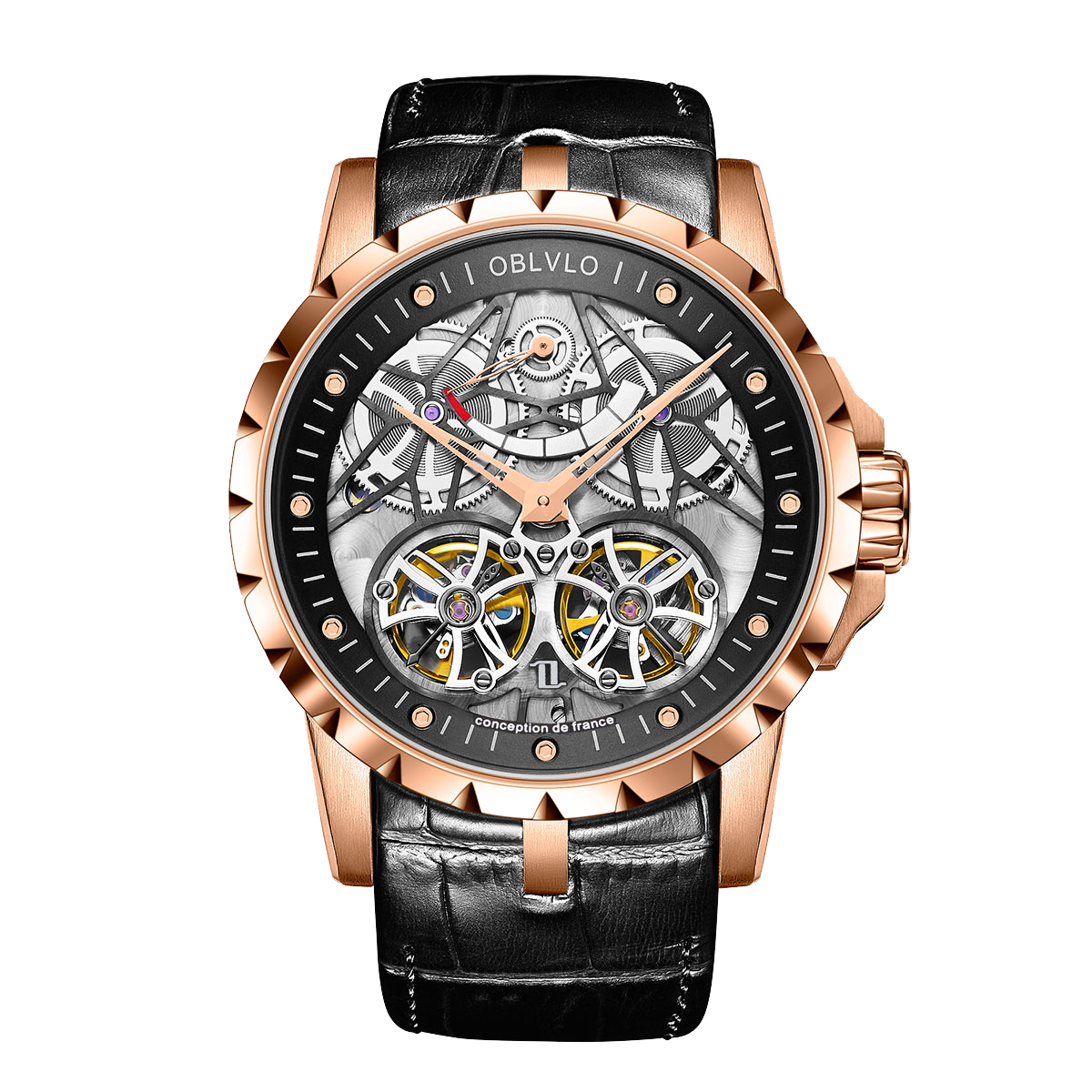 Đồng hồ OBLVLO Skeleton   RM-E-PBB