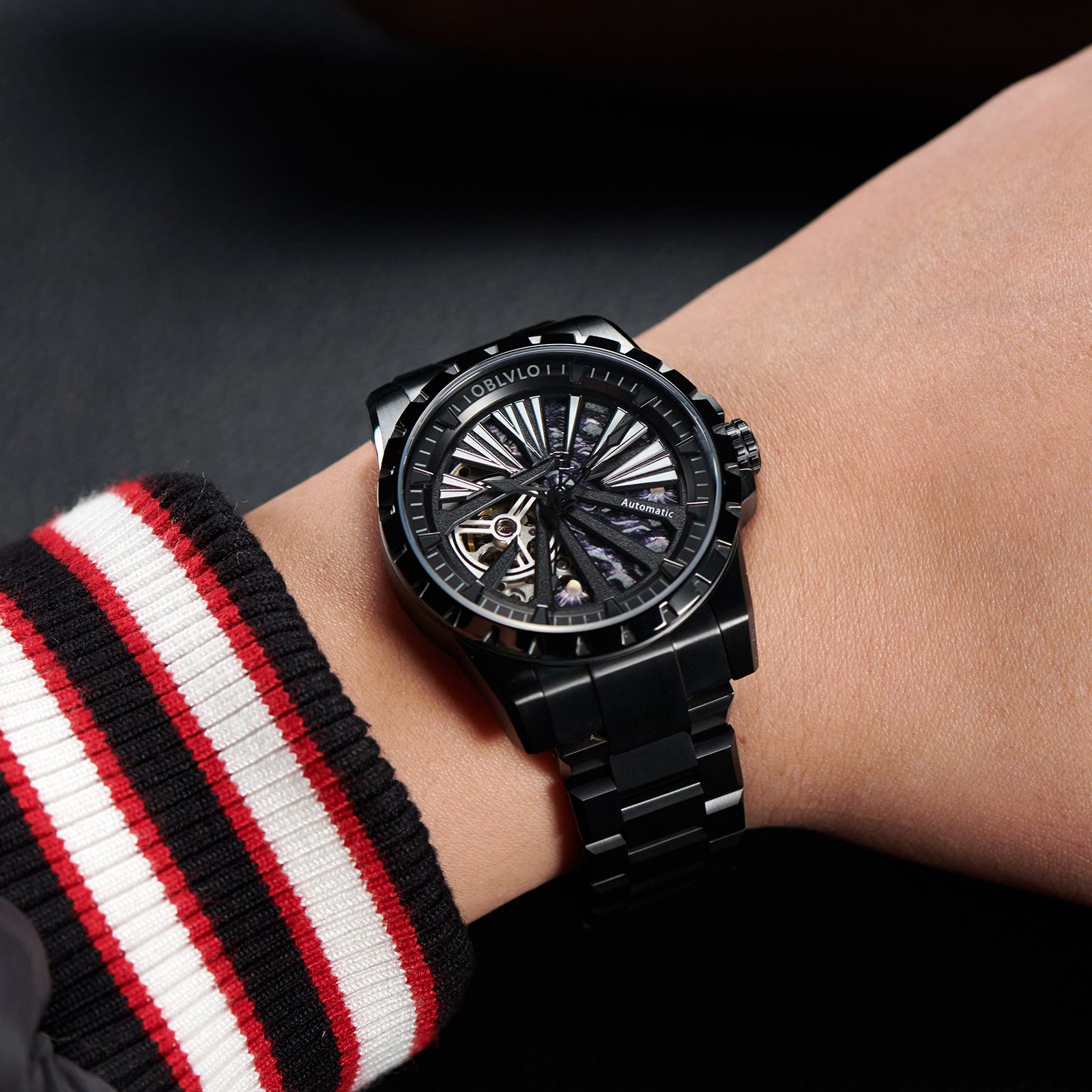Đồng hồ OBLVLO Skeleton RMS-U-BBBS