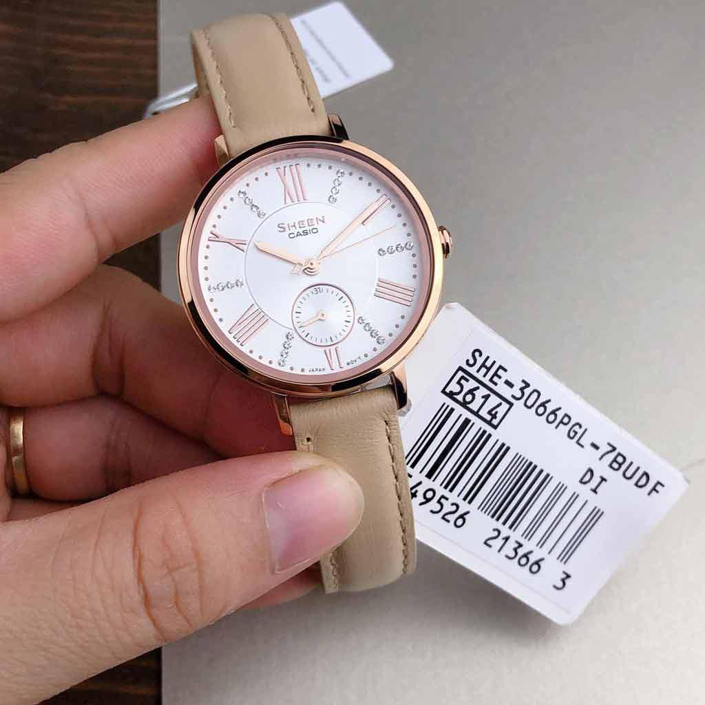 Đồng Hồ Nữ Casio Sheen SHE-3066PGL-7BVDF Chính Hãng