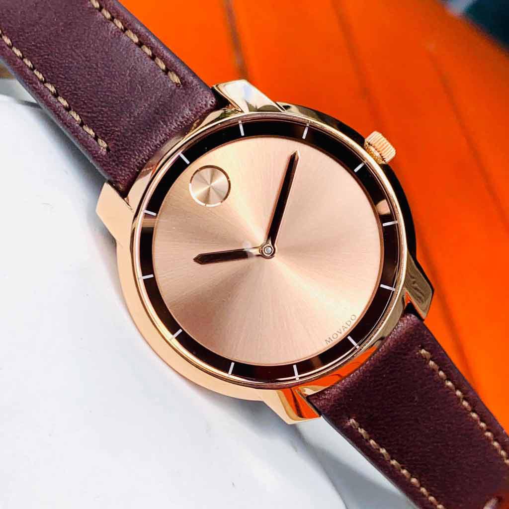 Đồng Hồ Nữ Movado Bold Leather Rose Gold 3600475 Chính Hãng