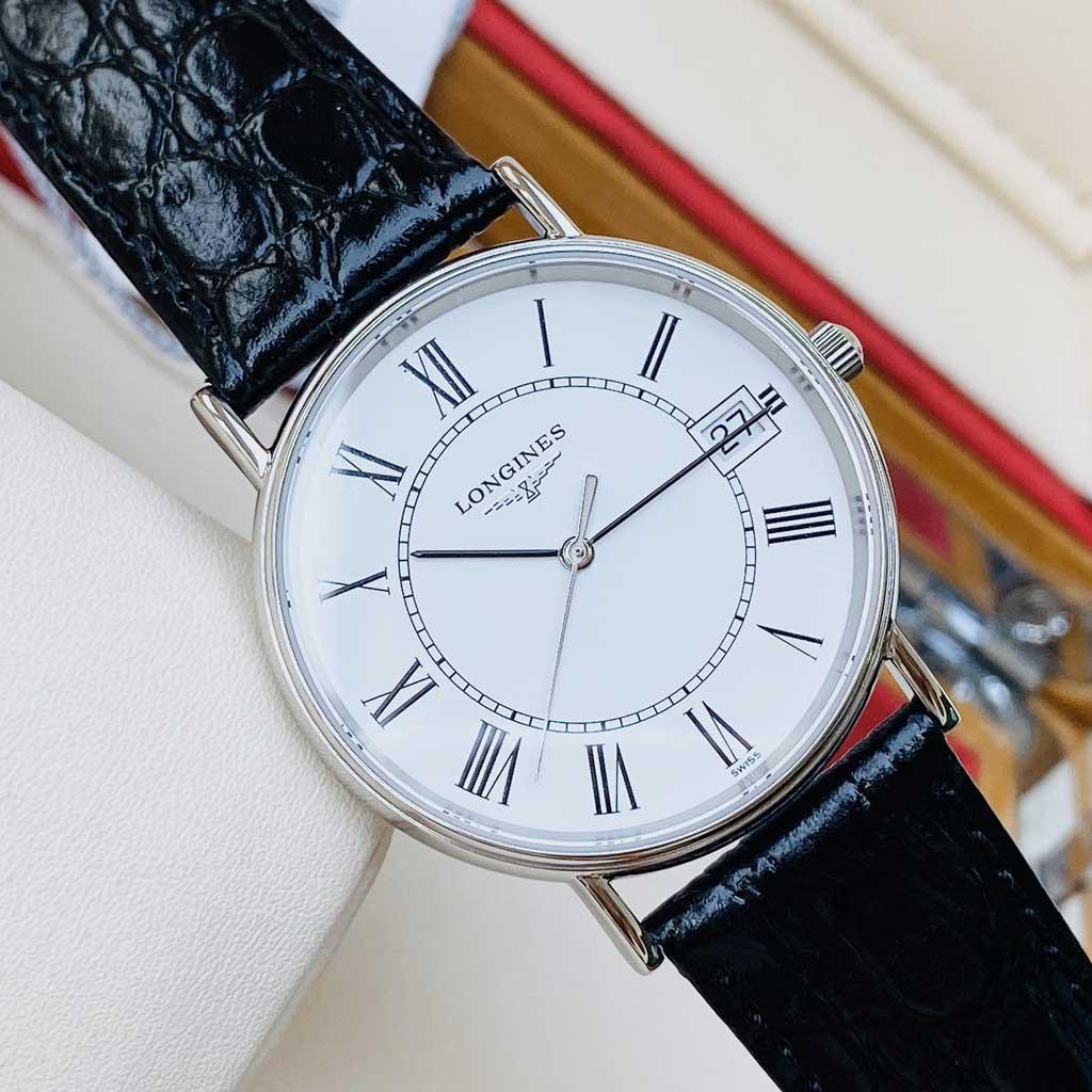 Đồng Hồ Longines Presence White Dial Black Leather Mens L4.819.4.11.2 (L48194112)