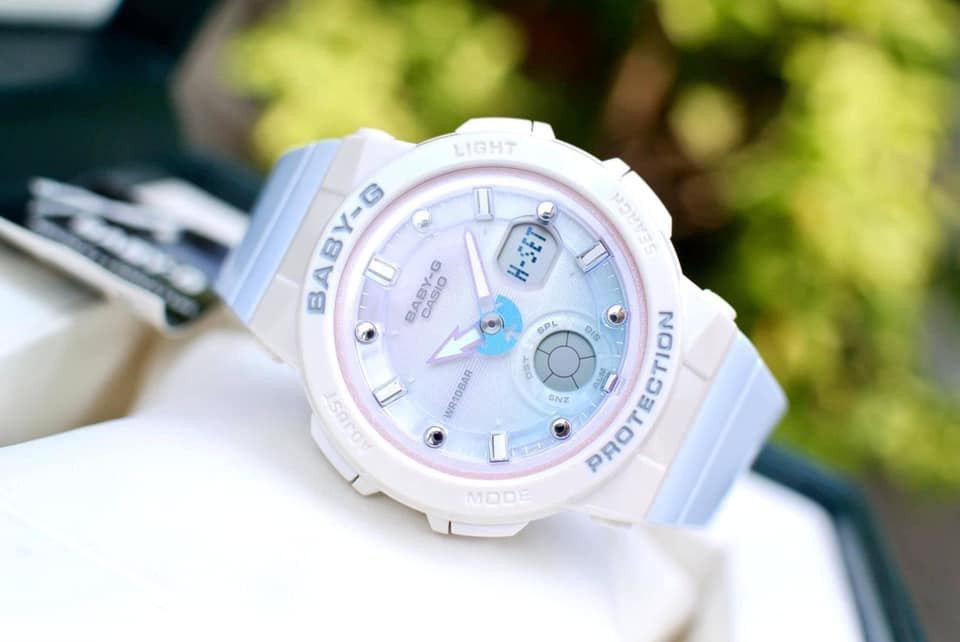 Montre Femme Casio Baby-G BGA-250-7A3DR - Cadran Et Bracelet Blanc Résine - Neuf Avec Étiquettes