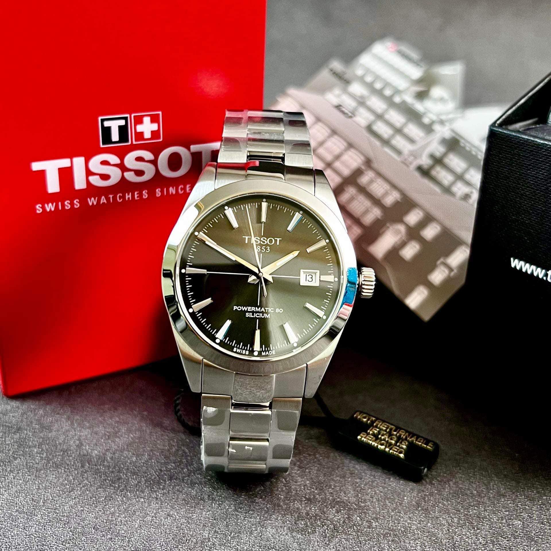 Tissot Gentleman T127.407.16.051.00 Orologio Automatico Uomo - Acciaio 316L, Vetro Zaffiro, Cinturino Pelle