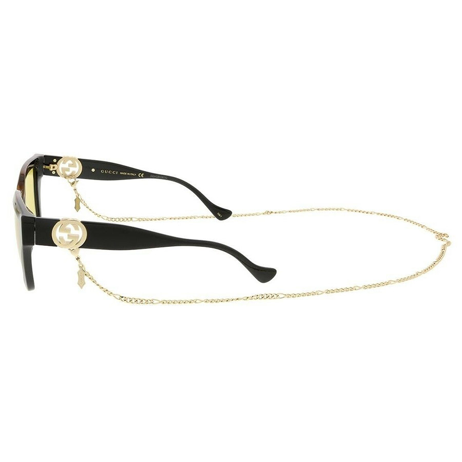 Kính Mát Nữ Gucci GG1023S 004 With Detachable Chain Màu Vàng Đen
