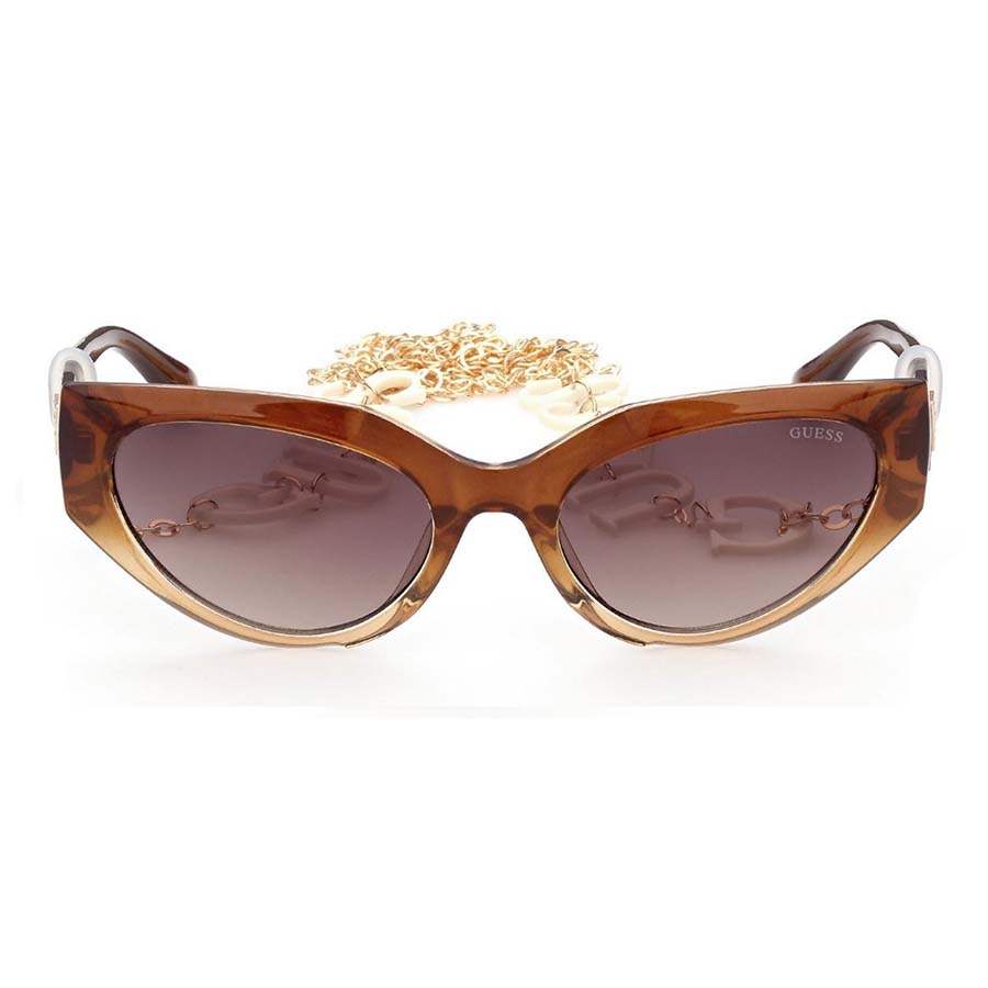 Kính Mát Nữ Guess Brown Gradient Cat Eye Ladies Sunglasses GU7787 47F 57 Màu Nâu