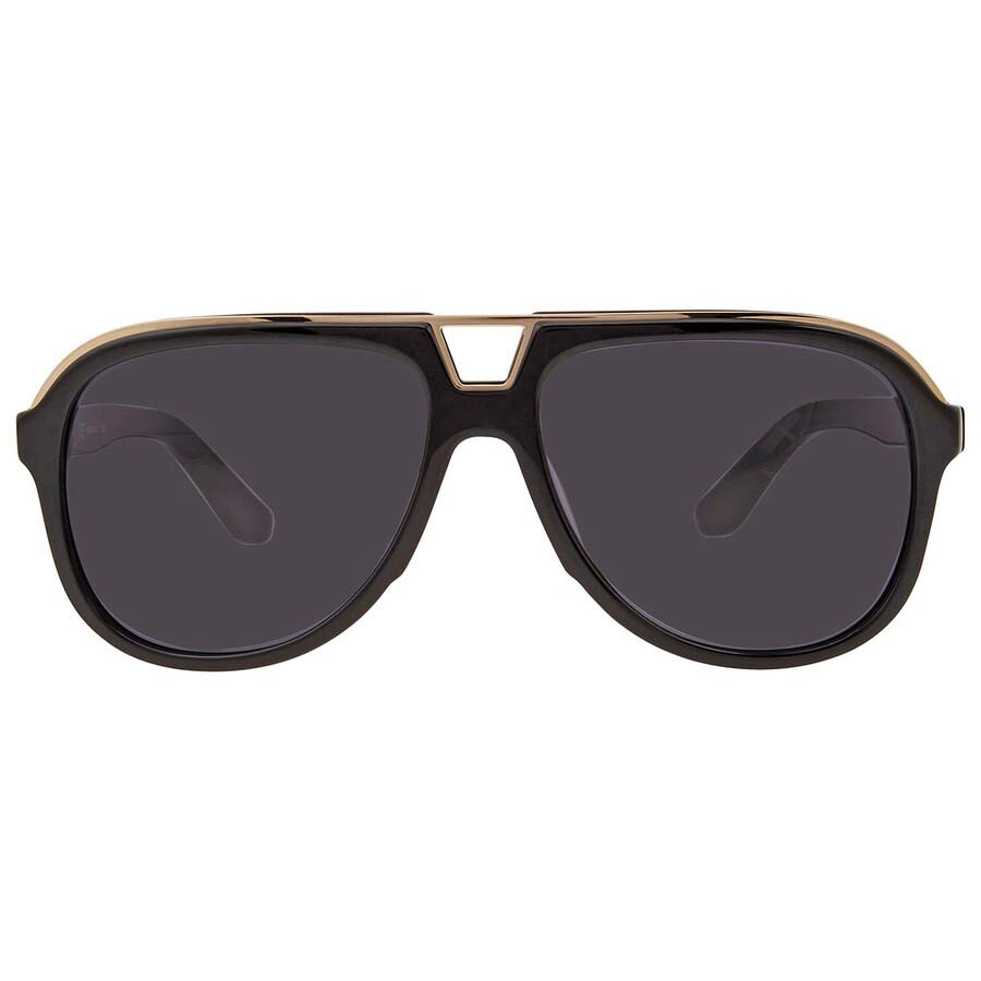 Kính Mát Nam Salvatore Ferragamo Dark Grey Pilot Men's Sunglasses SF730S 001 57 Màu Đen Xám
