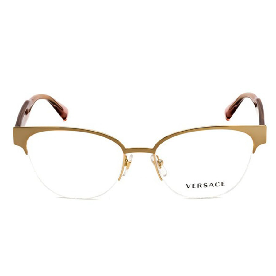 Kính Mát Cận Nữ Versace Ladies Gold Tone Oval Eyeglass Frames VE1265146353 Màu Vàng