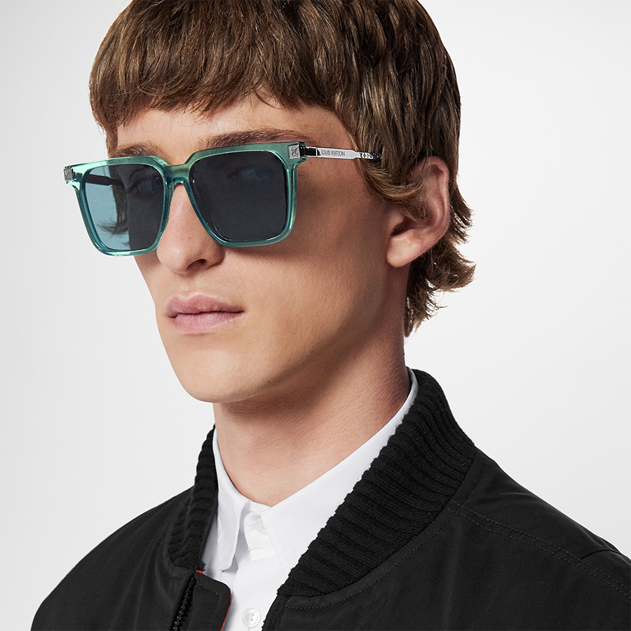 Kính Mát Louis Vuitton LV Rise Square Sunglasses Z1826E Màu Xanh Bạc