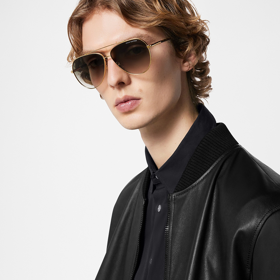 Kính Mát Louis Vuitton LV MNG Blaze Pilot Sunglasses Z1797U Màu Xanh Gọng Vàng Gold