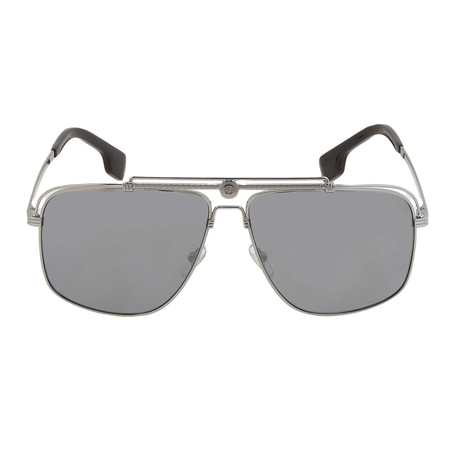 Kính Mát Nam Versace Polarized Dark Gray Mirrored Silver Square Men's Sunglasses VE2242 1001Z3 61 Màu Xám Đen
