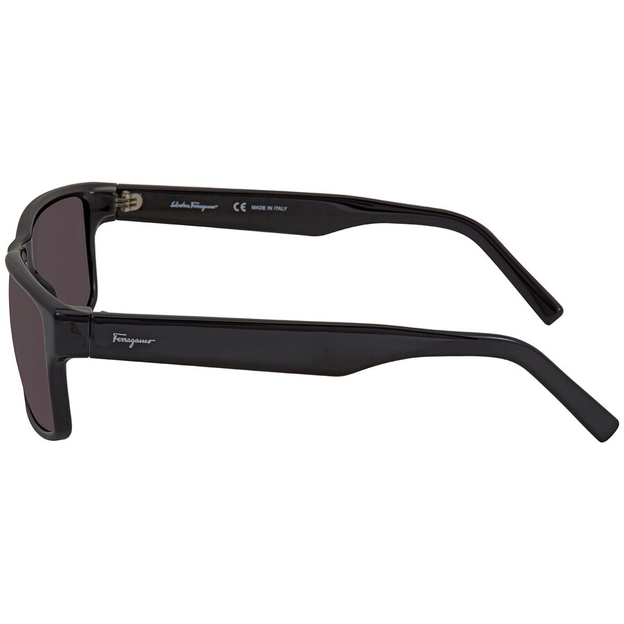 Kính Mát Salvatore Ferragamo Grey Rectangular 58mm Men Sunglasses SF960S 001 58 Màu Đen