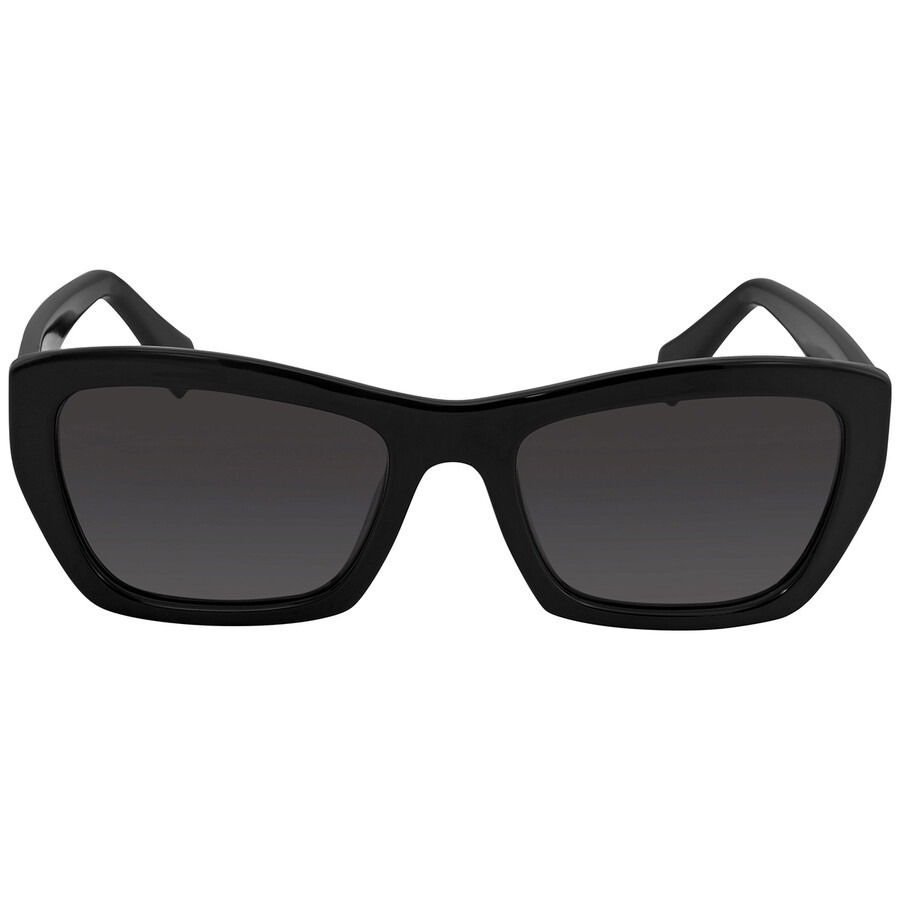 Kính Mát Salvatore Ferragamo Grey Rectangular Sunglasses SF958S 001 55 Màu Đen