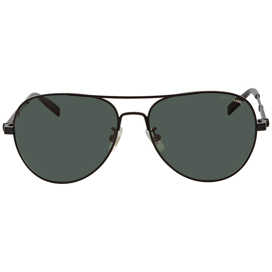 Kính Mát Montblanc Green Aviator Men's Sunglasses MB0027S-00258 Màu Đen Xám