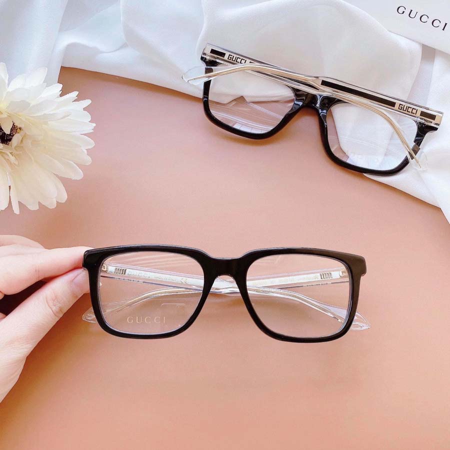 Kính Mắt Cận Gucci Black Plastic Rectangle Eyeglasses GG0560O-001 53mm Màu Đen