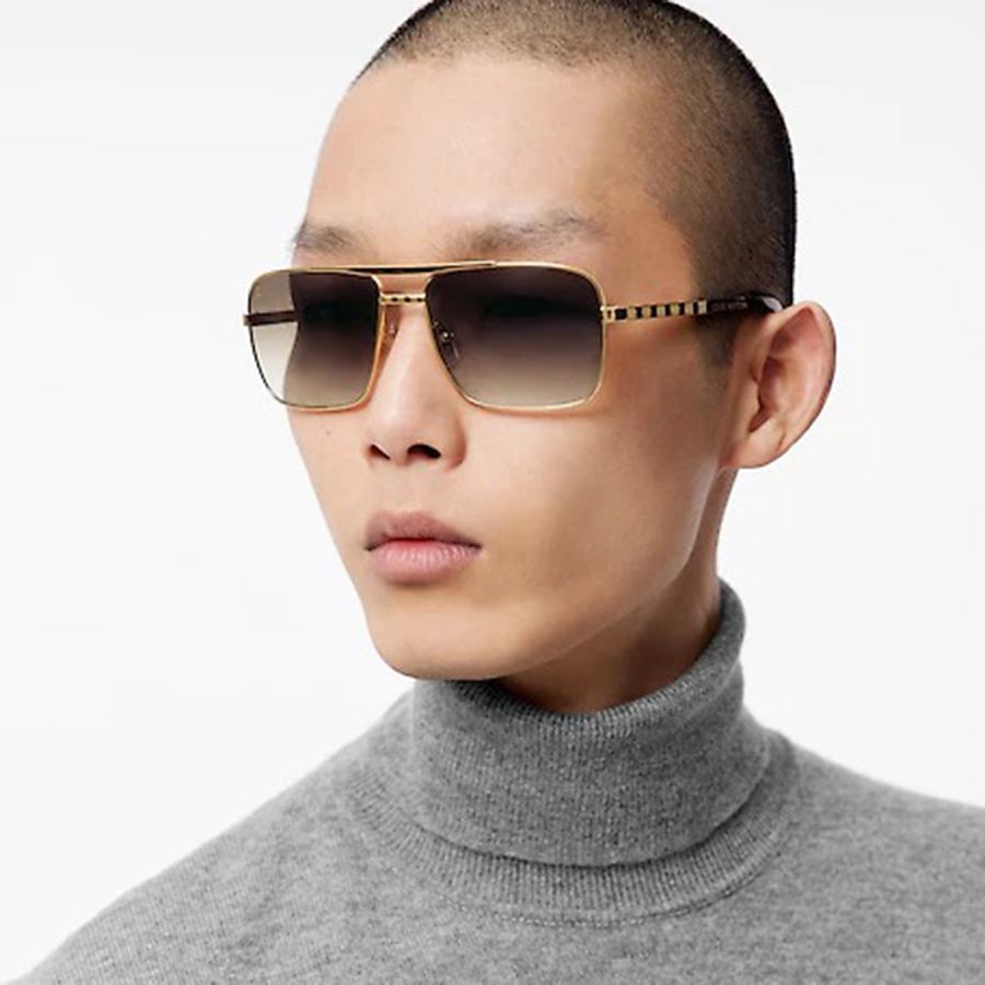 Kính Mát Louis Vuitton LV Attitude Square-Shaped Glasses Màu Nâu