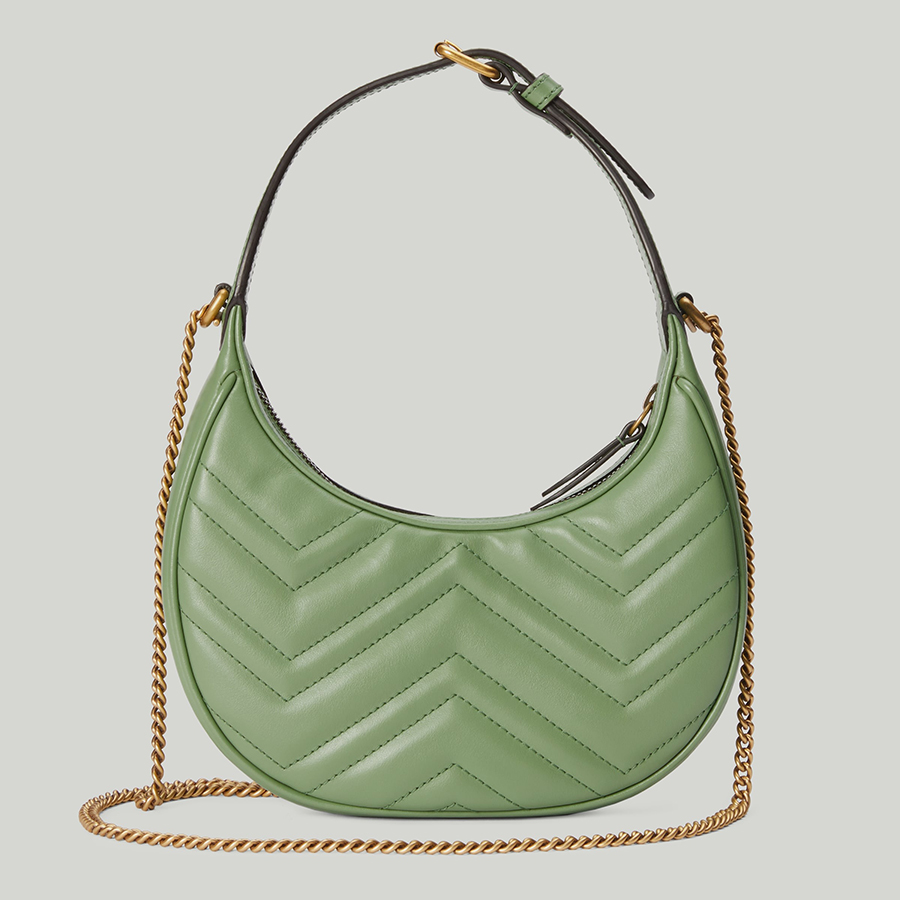 Túi Xách Tay Nữ Gucci GG Marmont Matelassé Mini Bag Màu Xanh Green