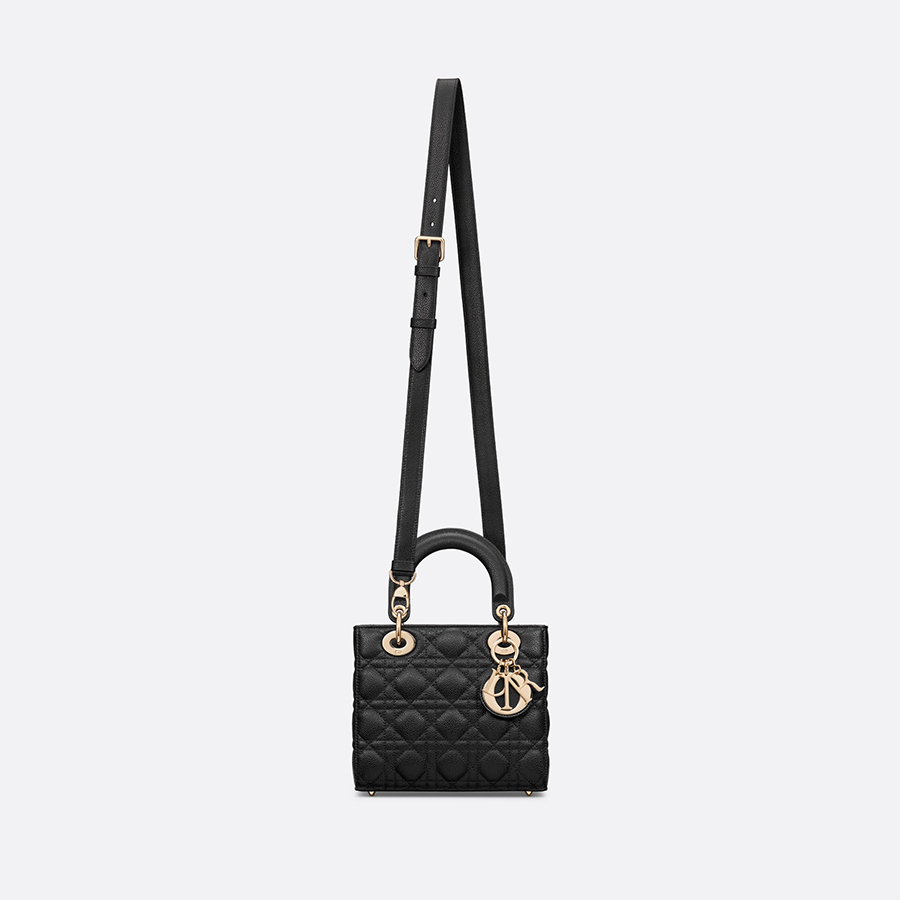 Túi Xách Nữ Dior Small Lady Bag Black Grained Cannage Calfskin M0531OWRT_M900 Màu Đen