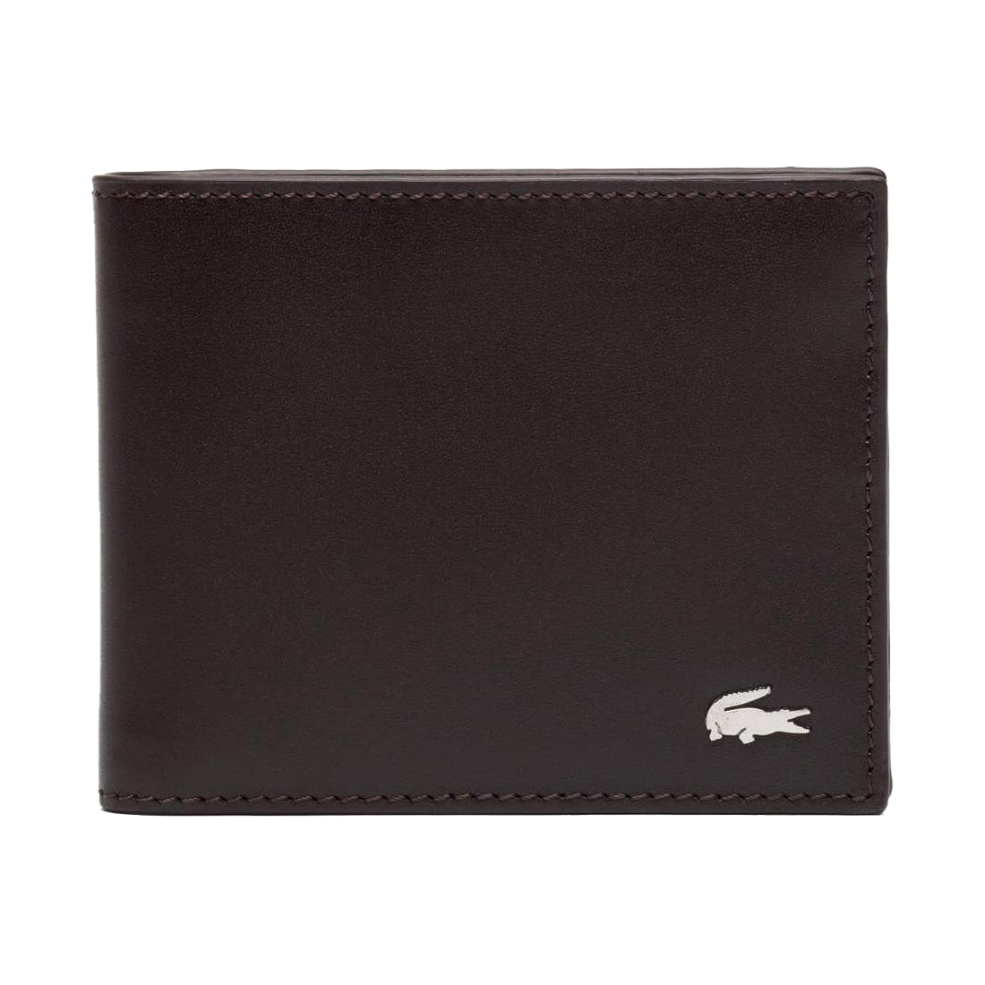 Ví Nam Lacoste Men's Fitzgerald Leather Six Card Wallet NH1115FG028 Màu Nâu Đậm