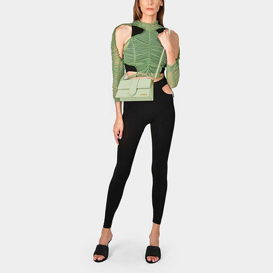 Túi Xách Nữ Jacquemus Le Grand Bambino Bag In Green Leather Màu Xanh Mint Size 23