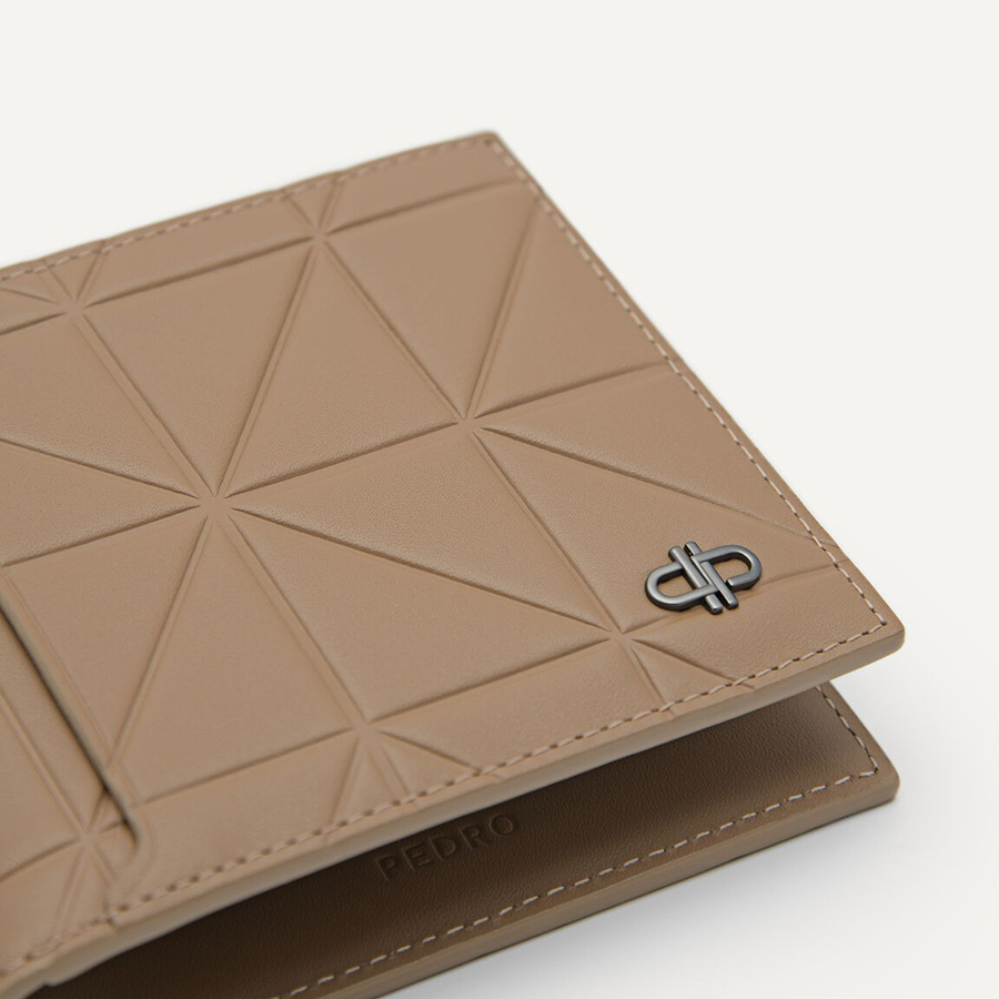 Ví Nam Pedro Icon Leather Bi-Fold Wallet in Pixel – Taupe PM4-16500073-2 Màu Nâu