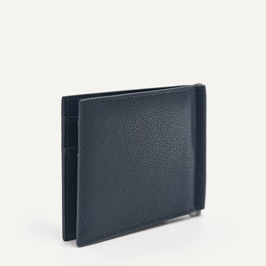Ví Nam Pedro Leather Bi-Fold Card Holder with Money Clip PM4-25940090 Màu Xanh Navy