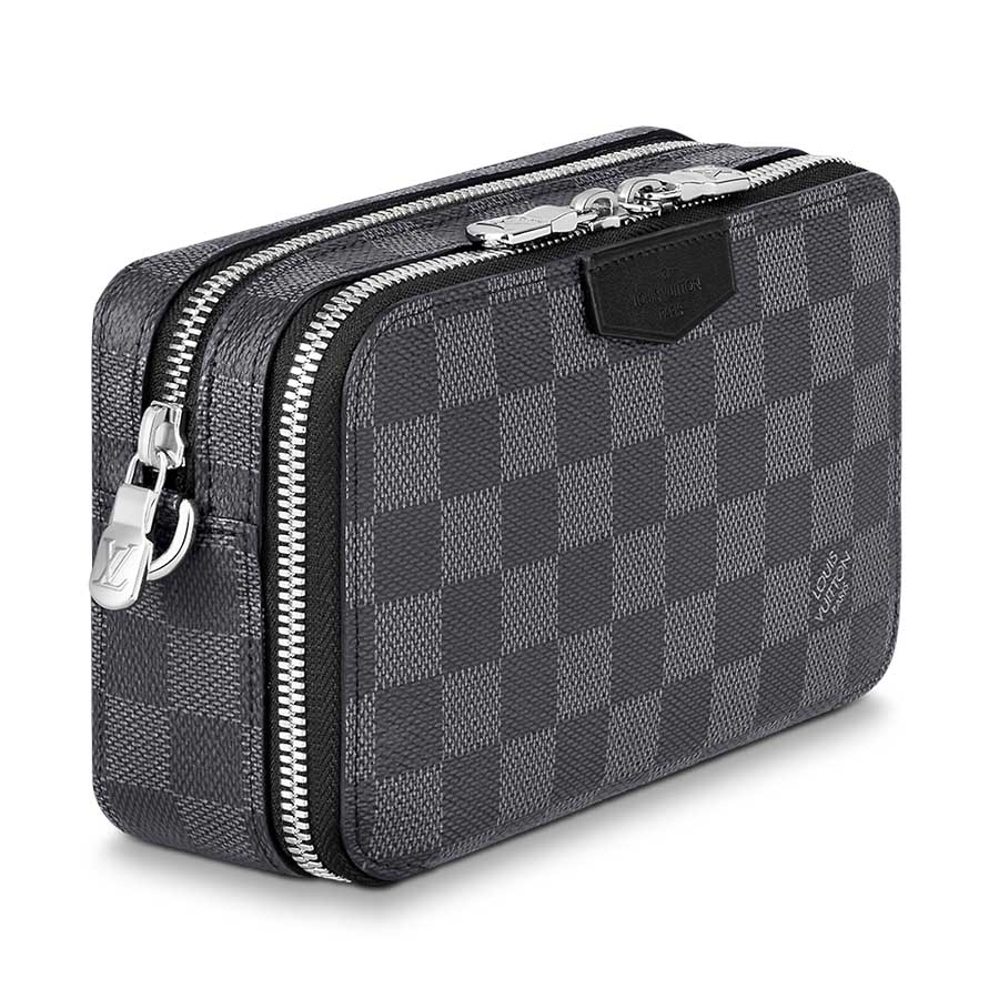 Túi Đeo Chéo Nam Louis Vuitton LV N60418 Alpha Wearable Wallet Màu Xám Đen
