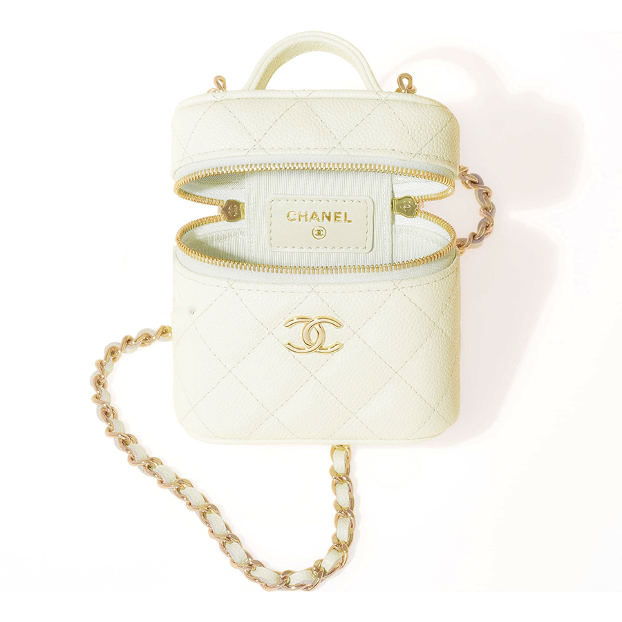 Túi Đeo Chéo Nữ Chanel Vanity Mini Bag With Strap White Màu Trắng