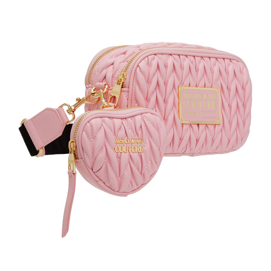 Set Túi Đeo Chéo Nữ Versace Jeans Couture Pink Crunchy Shoulder Bag Màu Hồng Nhạt
