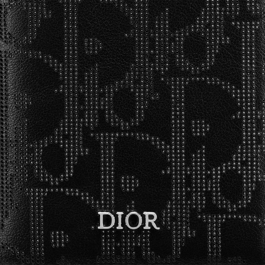 Ví Đựng Thẻ Dior Card Holder Oblique Galaxy Leather Màu Đen