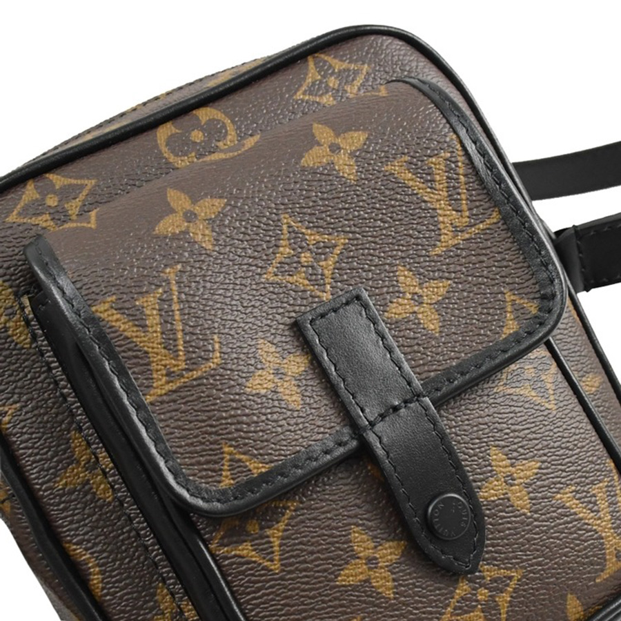 Túi Đeo Chéo Nam Louis Vuitton LV M69404 Christopher Classic Monogram Canvas Zipper Crossbody Bag Màu Đen Nâu